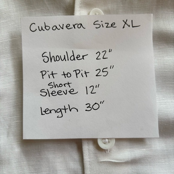 Cubavera White Linen & Rayon shirt w/stripe panel Great condition Size XL - Picture 10 of 10